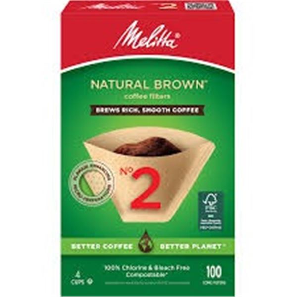 NEW WITH BOX MELITTA NATURAL BROWN 10 CONE FILTERS