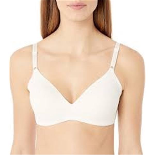 NEW WARNERS WOMENS SOFT WIRELESS LINED BRA 34B WHI