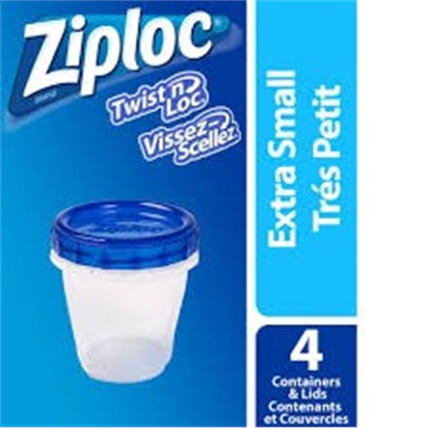 NEW WITH BOX 4 EXTRA SMALL CONTAINERS ZIPLOC