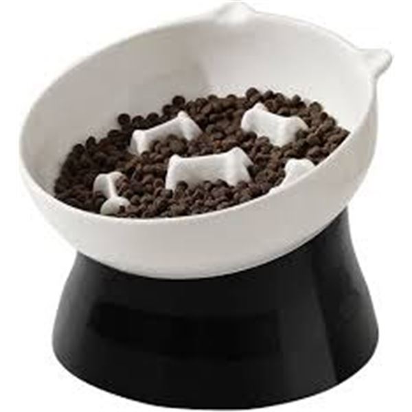 NEW ELEVATED CAT SLOW FEEDER BOWL 6 INCH