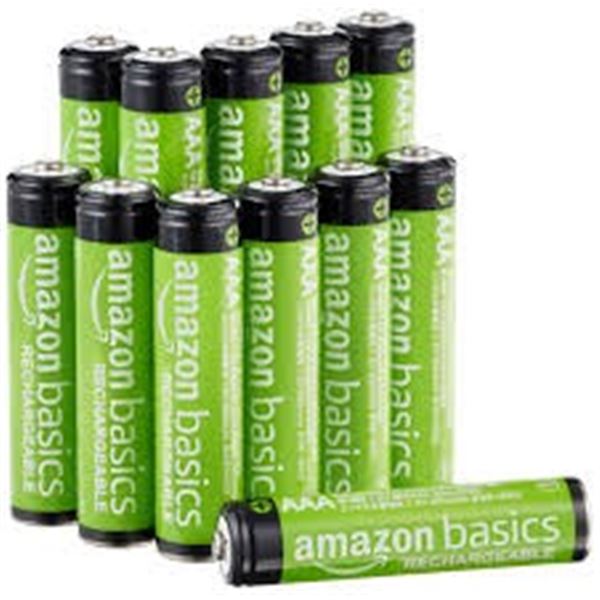 NEW AMAZON BASICS AAA RECHARGEABLE BATTERIES 12 PA