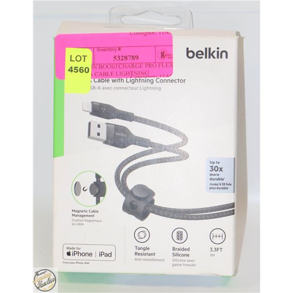 BELKIN BOOSTCHARGE PRO FLEX USB-A CABLE LIGHTNING