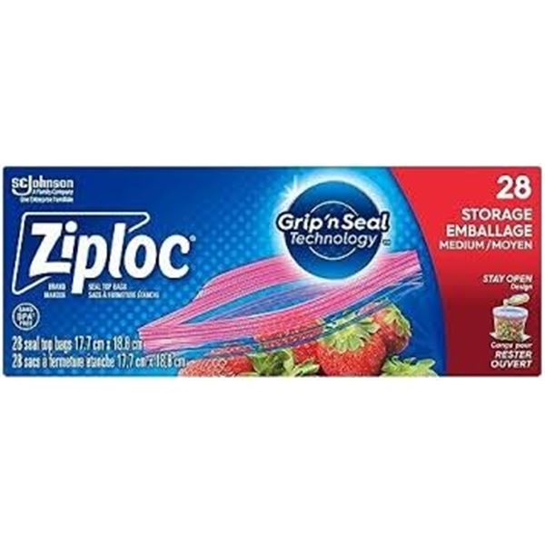 NEW WITH BOX 28 STORAGE MEDIUM ZIPLOC SEAL BAGS