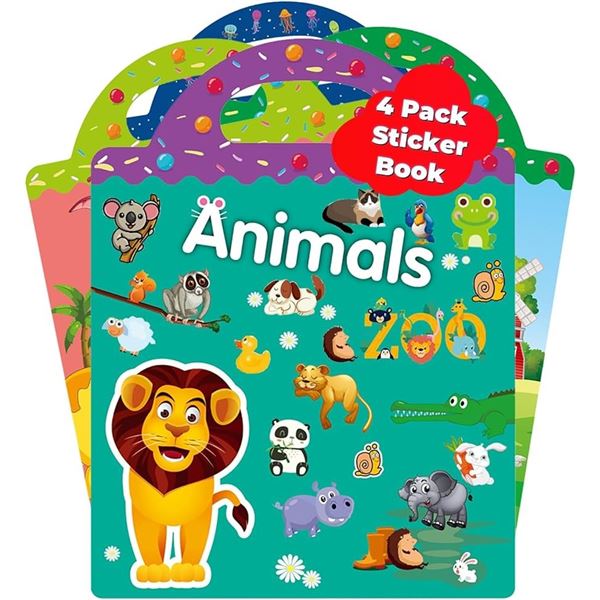 BRAND NEW SYCARON REUSABLE STICKER BOOK ANIMALS