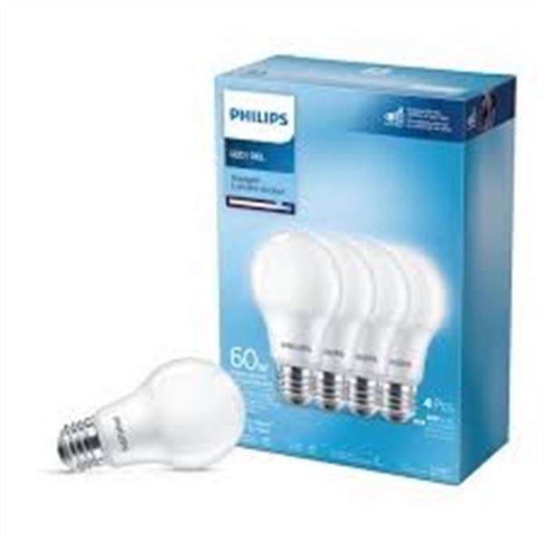 NEW PHILIPS LED 4 PIECES 60W A19 BULBS