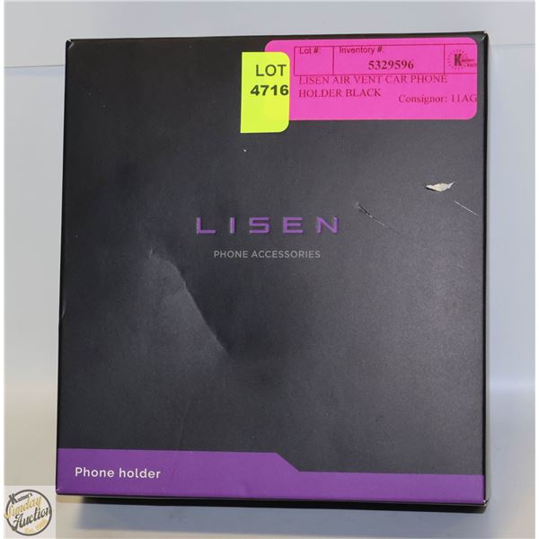 LISEN AIR VENT CAR PHONE HOLDER BLACK