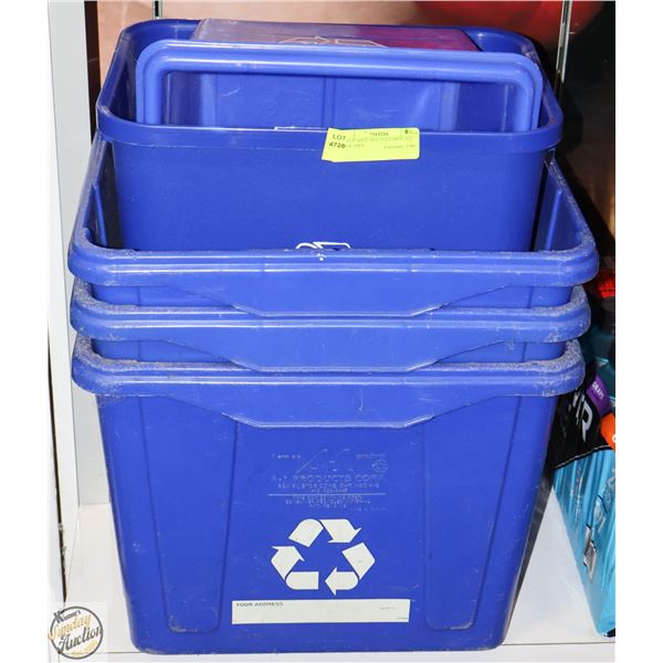 5 BLUE BINS - RECYCLE BINS ALL TOGETHER