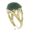 Image 6 : Vintage 14K Gold Oval Cabochon Cut Green Stone Twisted Wire Open Work Band Ring