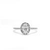 Image 1 : 0.74 ctw Diamond Halo Wedding Ring - 14KT White Gold