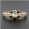Image 2 : Antique Victorian Rosy Yellow Gold 5mm Rose Cut Diamond Bezel Solitaire Ring