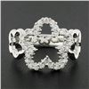 Image 2 : Estate 14k White Gold 0.47 ctw Round Brilliant Diamond Open Star Cloud Band Ring