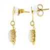 Image 4 : Estate 14k Yellow Gold 6mm Round Cabochon Cut Opal Flower Dangle Drop Earrings