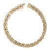 Image 7 : 14k Gold 2.14 ctw Alternating Round Ruby & Diamond Open Square Chain Link Bracel