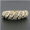 Image 2 : 10k Yellow Gold 0.84 ctw Fancy Light Champagne Round Diamond Scalloped Band Ring