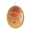 Image 3 : Large Vintage 14k TT Gold Carved Shell Cameo & Diamond Detailed Brooch Pendant