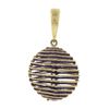 Image 1 : Milor 14k Gold Twisted Wire Coiled Ball Sphere Enhancer Pendant w/ Purple String