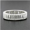 Image 5 : Vintage Platinum 4.60 ctw Straight Baguette Prong Set Diamond Eternity Band Ring