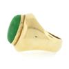 Image 6 : Vintage 14K Yellow Gold Bezel Oval Cabochon Green Jade Polished Wide Band Ring