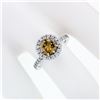 Image 3 : 18k Gold 1.56 ctw GIA Fancy Orange Brown Diamond Solitaire Halo Engagement Ring