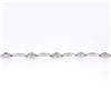 Image 7 : 18k White Gold 6.75" Natural Diamond & Lab Grown Ruby Open Link Tennis Bracelet