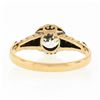 Image 8 : Antique Victorian 18k Gold GIA European Diamond Flower Basket Engagement Ring