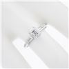 Image 3 : Vintage 14k Gold Illusion Set Emerald Cut Diamond Solitaire w/ Accents Ring