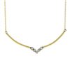 Image 2 : Vintage 14k Yellow Gold 0.30 ctw Bezel Diamond Chevron "V" Drop Collier Necklace