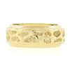 Image 3 : Vintage 14K Gold .28 ctw Round Pave Diamond Wide Nugget Finish Solitaire Band Ri