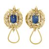 Image 6 : Vintage 18k Yellow Gold 12.90 ctw GIA Oval Sapphire & Diamond Statement Earrings