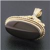 Image 5 : Antique Victorian 10k Yellow Gold Oval Cabochon Dark Carnelian Pendant Watch Fob
