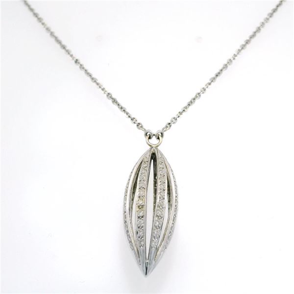 18K WG Eichhorn Diamond Pendant and Chain