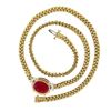 Image 4 : 18K Two Tone Gold 12.82 ctw GIA Large Oval Red Rubellite Tourmaline 16" Necklace