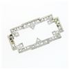 Image 4 : Antique Art Deco Platinum Old Euro & Mine Cut Diamond Open Geometric Brooch Pin