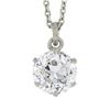 Image 3 : Antique Platinum .98 ctw GIA Round D/VS1 Diamond Solitaire Pendant & 18" Chain