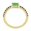 Image 2 : New 14k Gold Colombian Emerald & Sapphire Sideways Engagement Stack Band Ring