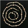Image 6 : Vintage 14k Gold White & Angel Skin Coral Carved Bead Necklace & Bracelet Set