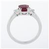 Image 8 : NEW Platinum 2.01 ctw GIA NO HEAT Pink Sapphire & Diamond 3 Stone Engagement Rin