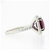 Image 7 : 14k White Gold 5.6 ctw GIA Cushion Rubellite Tourmaline Diamond Halo Cocktail Ri