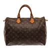 Image 1 : Louis Vuitton Brown Monogram Canvas Leather Speedy 35 Satchel Bag