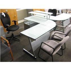 Glass Top Corner Computer Table