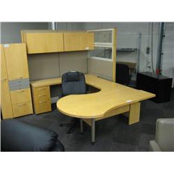Haworth Maple U-Shaped Executive Office Suite