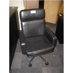 Scali Durante Black Leather Hiback Chair