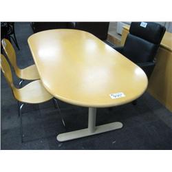 Maple Executive Table Desk With Credenza