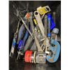 Image 2 : 2 PLASTIC BINS OF ASSORTED HAND TOOLS AND TRAY OF FASTENERS