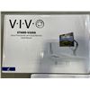 Image 2 : VIVO SILVER PNEUMATIC ARM DUAL MONITOR DESK MOUNT AND VIVO WHITE CLAMP ON 2 PACK SPEAKER STANDS AND 