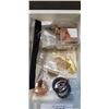 Image 2 : ASSORTED PINS, JEWELRY, STONES AND SHELLS