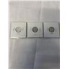 Image 2 : 3 CANADIAN SILVER 10 CENT - 1919 GEORGE V, 1939 GEORGE VI, 1959 ELIZABETH II (.800)