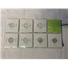 Image 2 : 7 CANADIAN 1960'S MINT CONDITION SILVER DIMES 1961-1967 (.800)