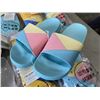 Image 2 : 7 NEW PAIRS OF SLIDE SANDALS, ASSORTED SIZE AND COLOR