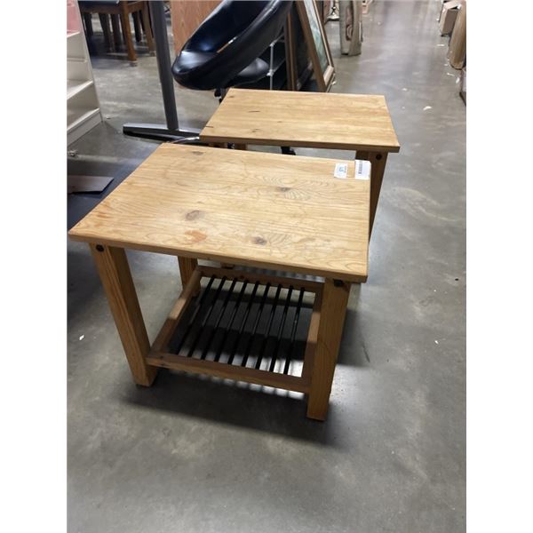 2 PINE END TABLES
